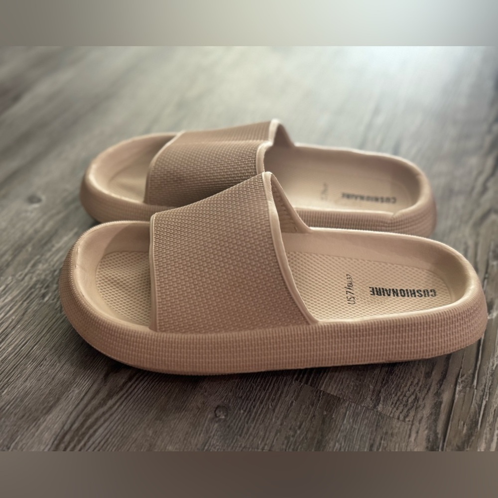 Tan slip on Sandals